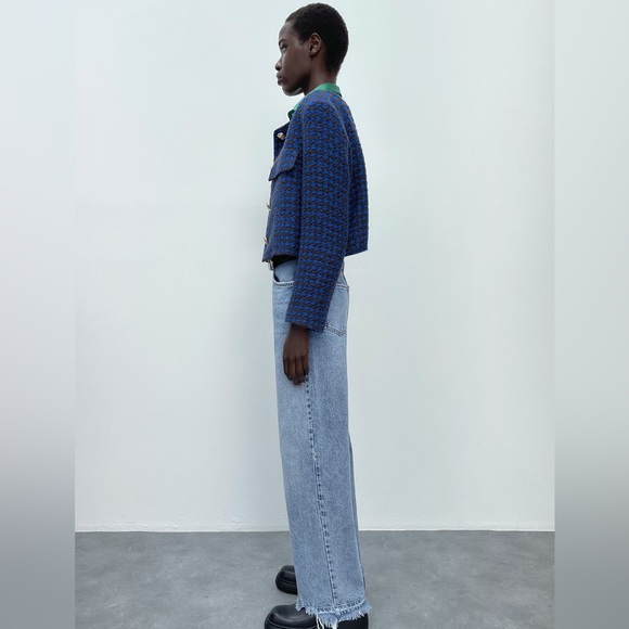 Zara textured houndstooth Blazer - Picture 6 of 11